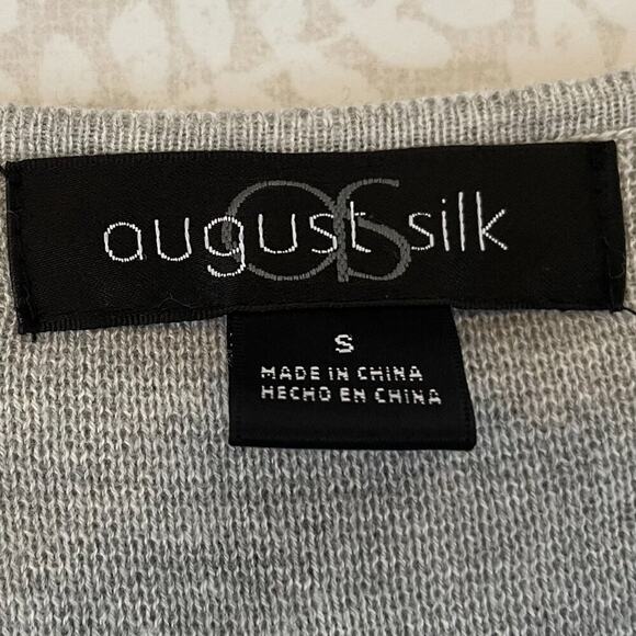 august silk Gray Cotton Blend Long Sleeveless Open Cardigan/Duster Sweater S - Picture 6 of 10